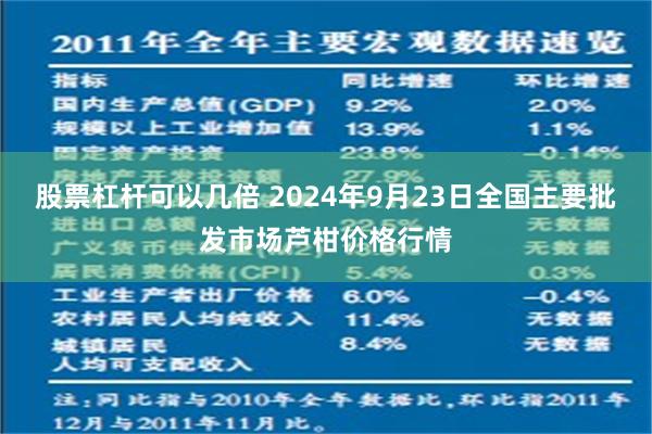 股票杠杆可以几倍 2024年9月23日全国主要批发市场芦柑价格行情