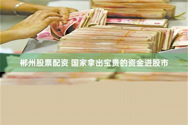 郴州股票配资 国家拿出宝贵的资金进股市