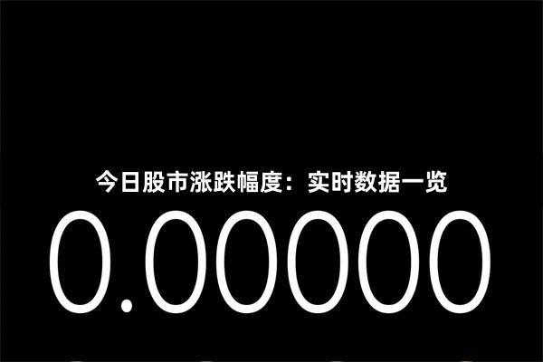 今日股市涨跌幅度：实时数据一览