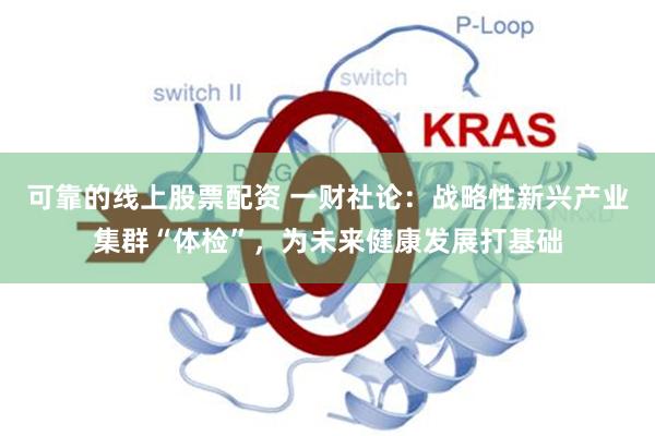 可靠的线上股票配资 一财社论：战略性新兴产业集群“体检”，为未来健康发展打基础