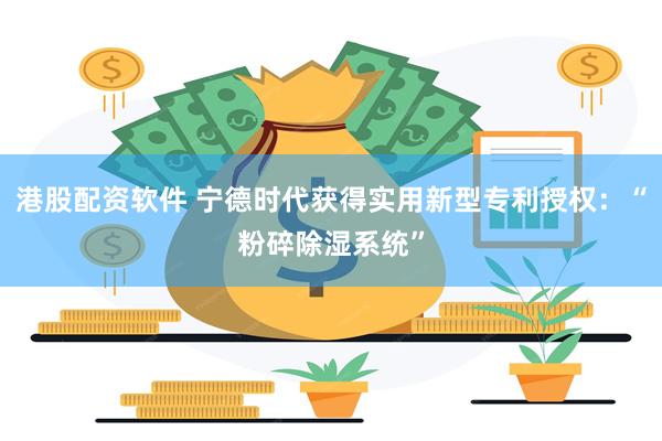 港股配资软件 宁德时代获得实用新型专利授权：“粉碎除湿系统”