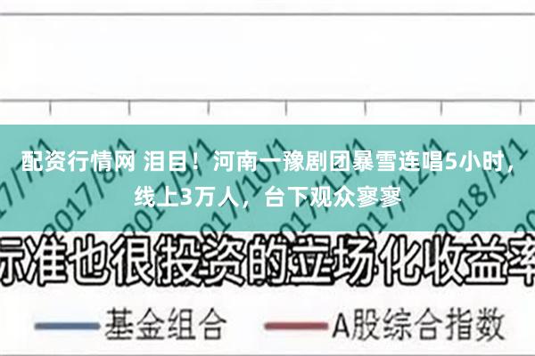 配资行情网 泪目！河南一豫剧团暴雪连唱5小时，线上3万人，台下观众寥寥