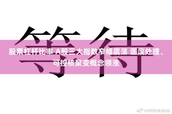 股票杠杆比率 A股三大指数窄幅震荡 医废处理、可控核聚变概念领涨