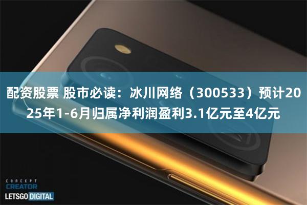 配资股票 股市必读：冰川网络（300533）预计2025年1-6月归属净利润盈利3.1亿元至4亿元
